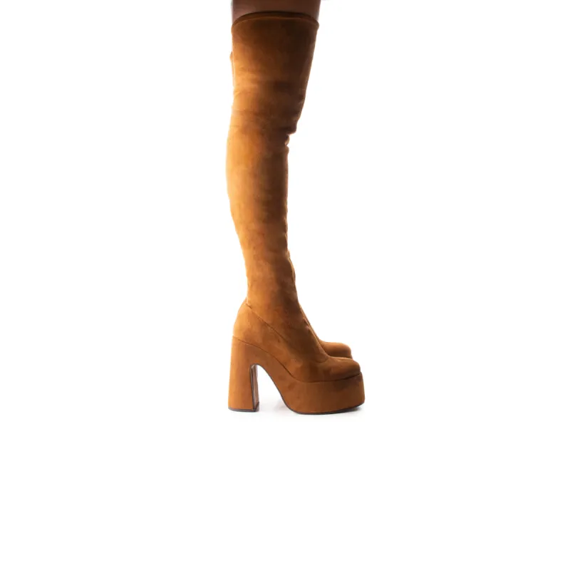 Finesse Brown Suede Stretch sold by L'Intervalle