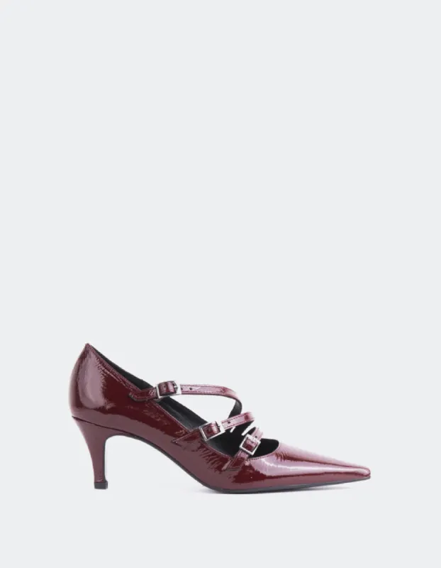 Lenzie Burgundy Patent sold by L'Intervalle