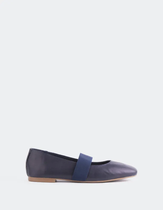 Seraphina Navy Leather sold by L'Intervalle