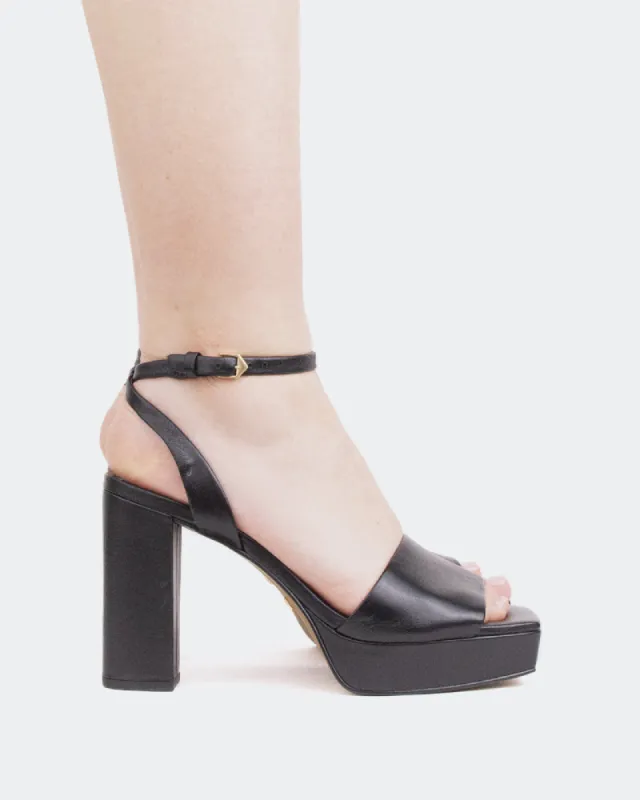 Caicos, Black Leather/Cuir Noir sold by L'Intervalle