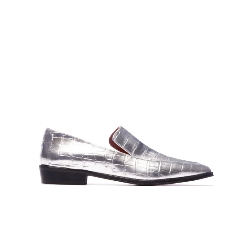 Marisol Silver Croco Leather sold by L'Intervalle