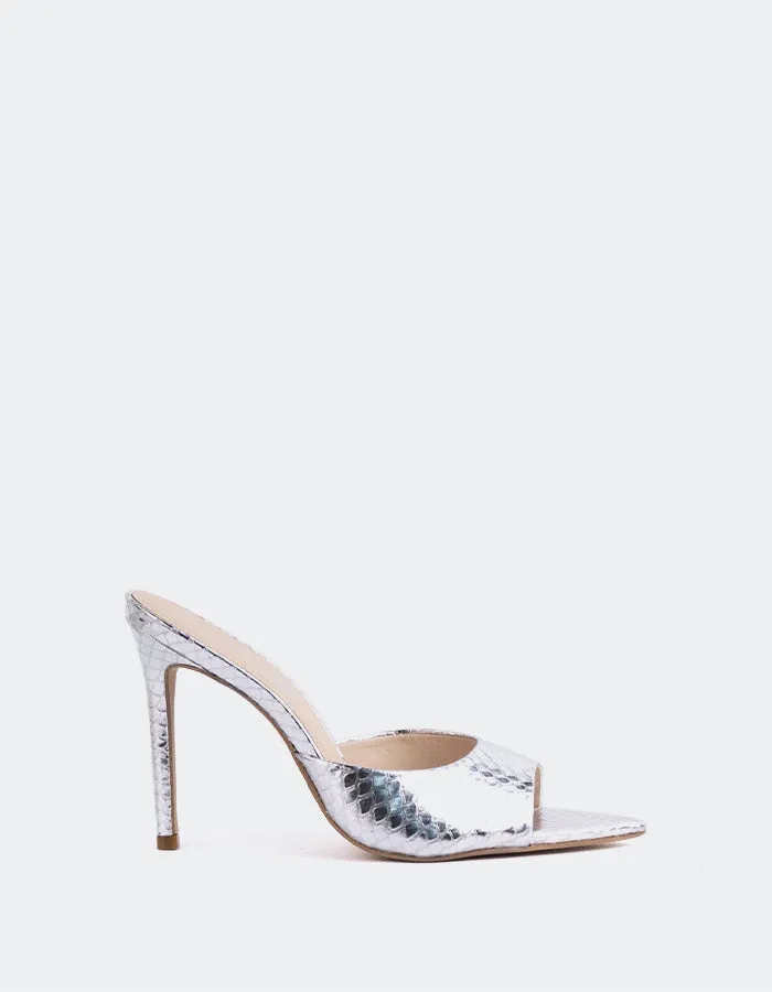 Thelma Silver Snake Leather sold by L'Intervalle