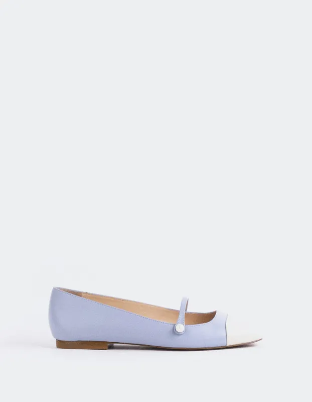 Yarrow Off Wht.Blue Leather sold by L'Intervalle