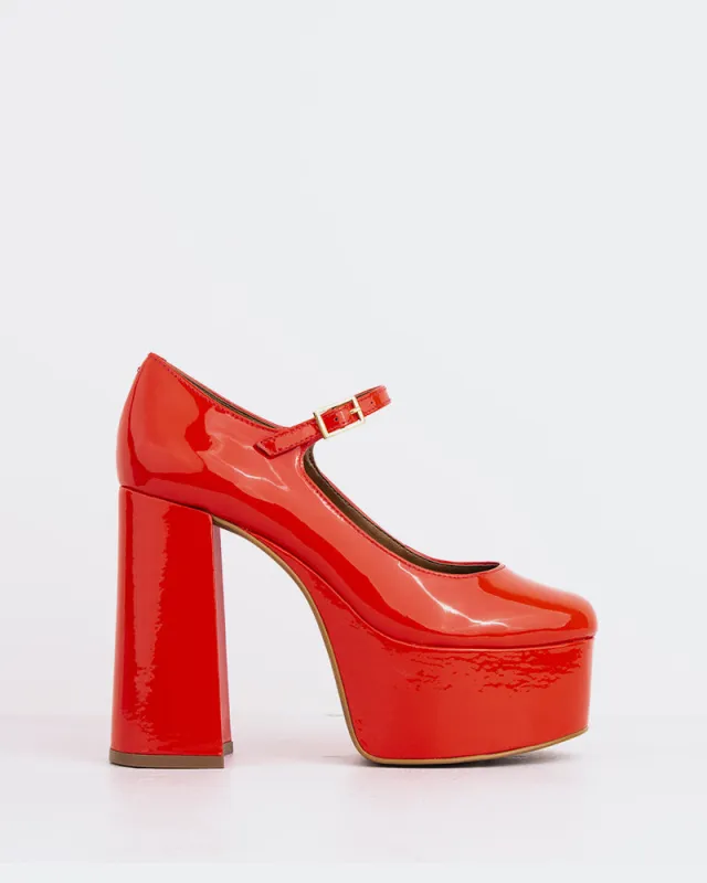 Carly Red Patent sold by L'Intervalle