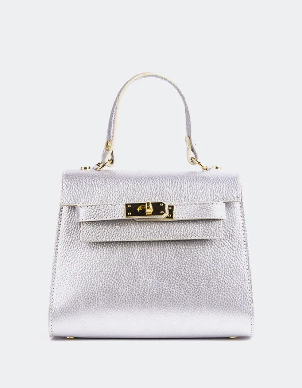 Vance Silver Metal Leather sold by L'Intervalle