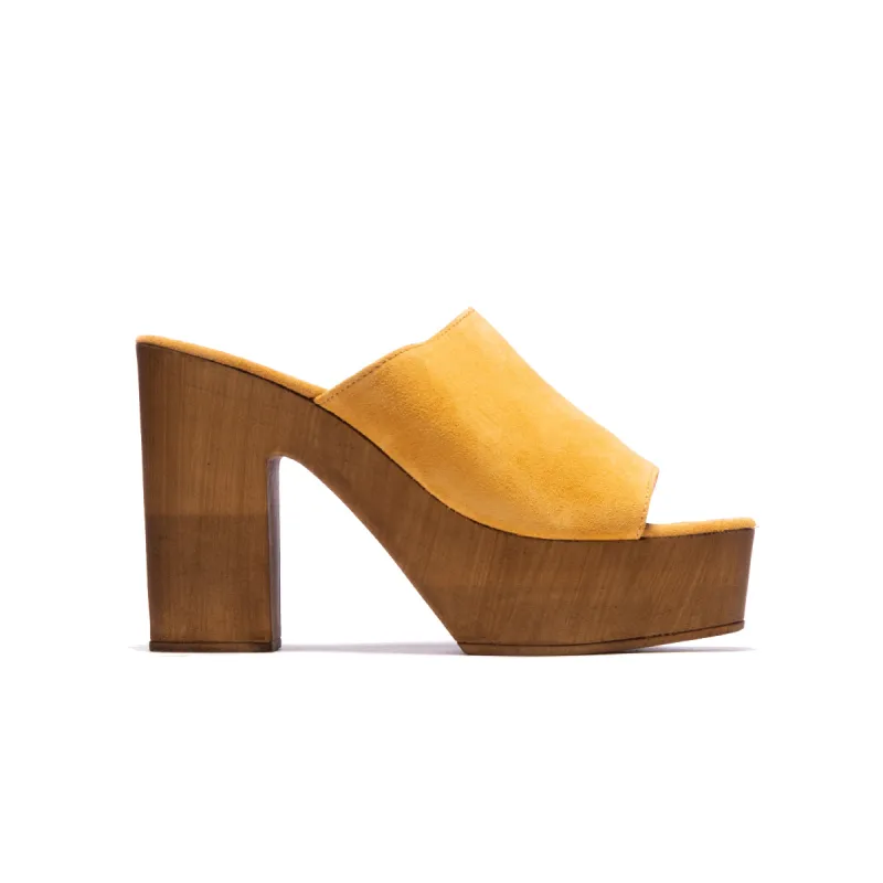 Elissa Mustard Suede sold by L'Intervalle