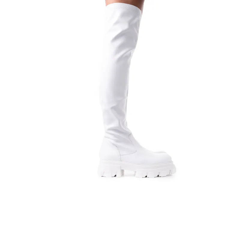 Tilburg White Stretch Leather sold by L'Intervalle