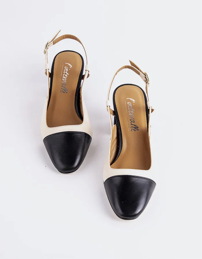 Clemmie Black/Off White Leather sold by L'Intervalle product image thumbnail 5