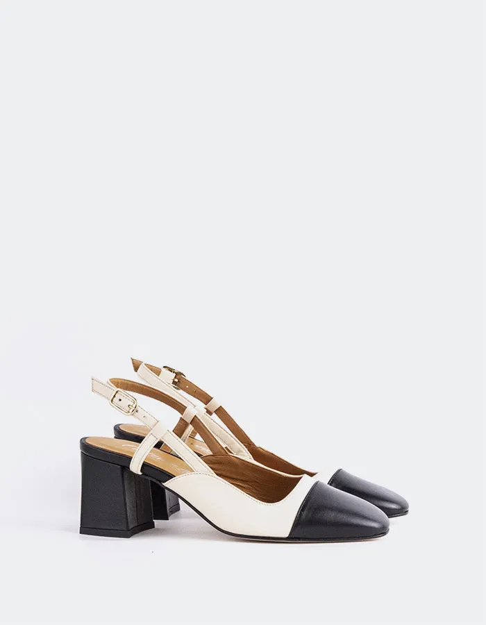 Clemmie Black/Off White Leather sold by L'Intervalle product image thumbnail 3