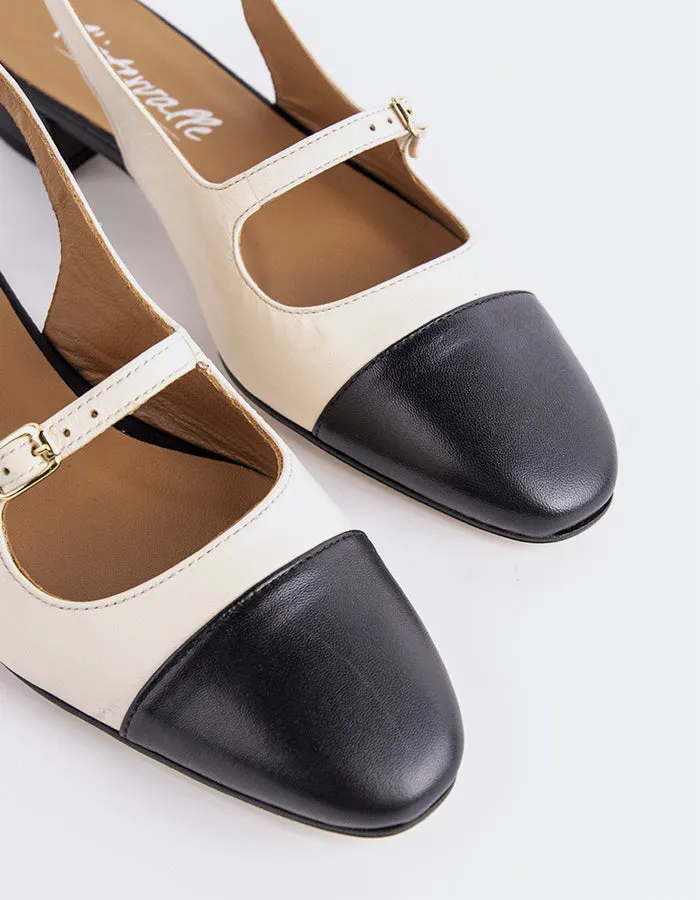 Dolly Off White/Black Leather sold by L'Intervalle product image thumbnail 2