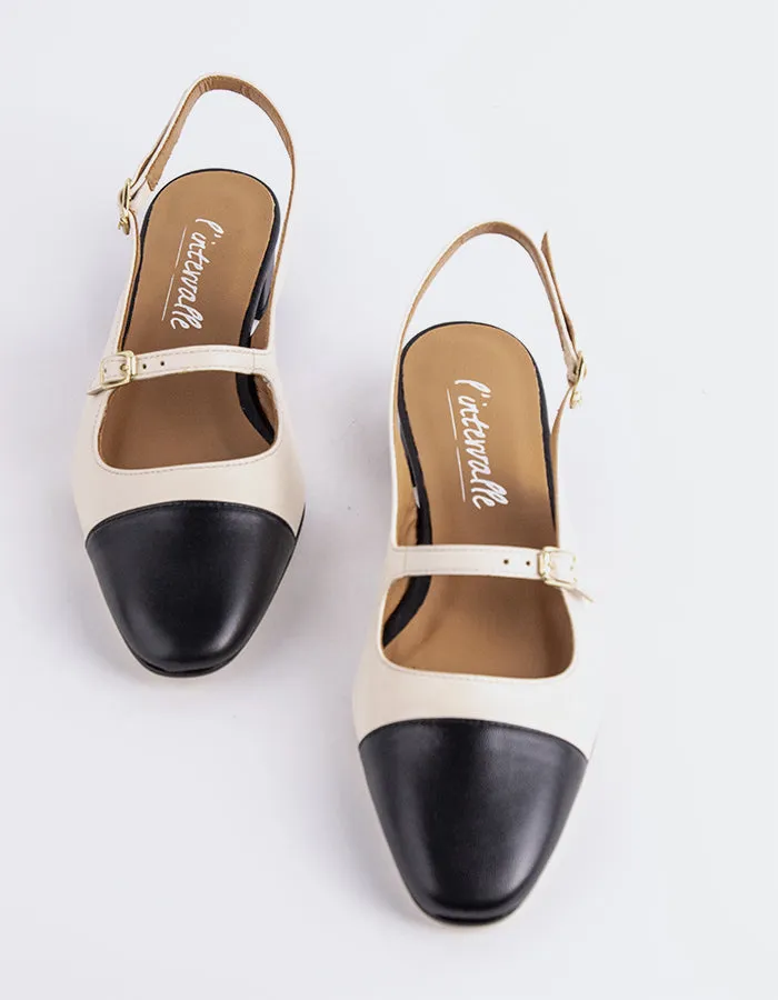 Dolly Off White/Black Leather sold by L'Intervalle product image thumbnail 5