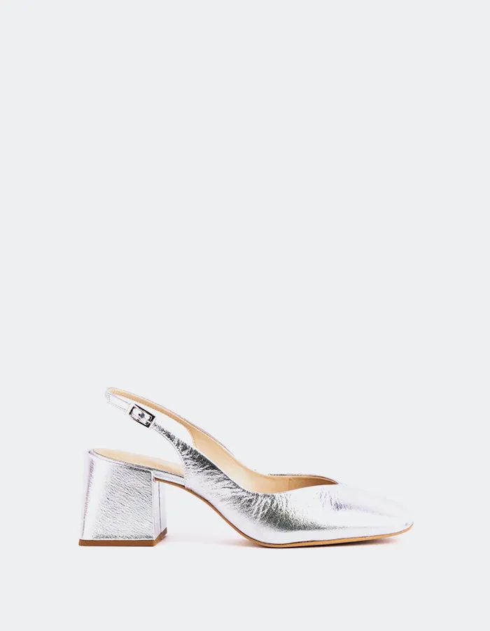 Lysiah Silver Leather sold by L'Intervalle