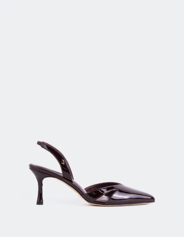 Vescia Burgundy Patent sold by L'Intervalle