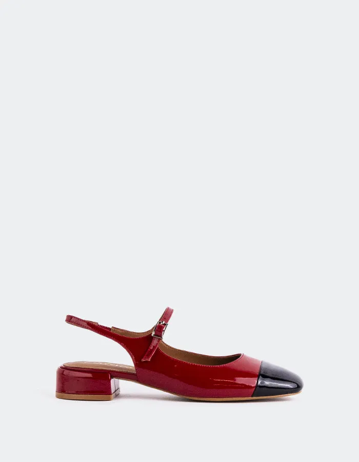 Miltonia Black/Burgundy Patent sold by L'Intervalle