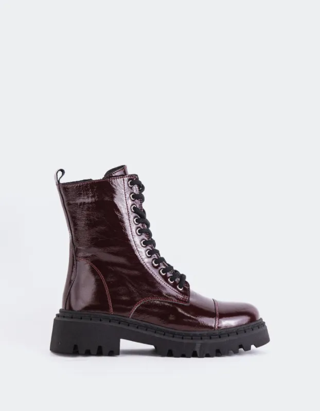 Marieville Burgundy Patent sold by L'Intervalle