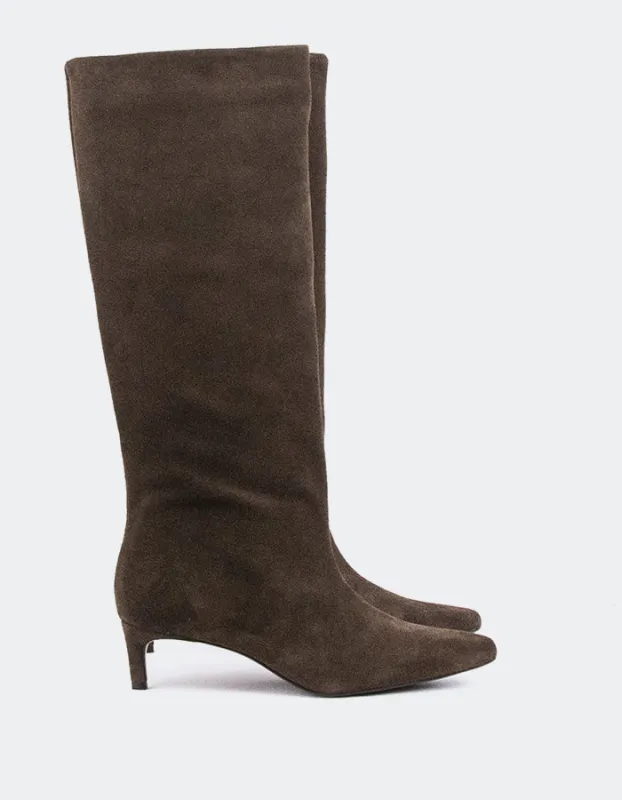 Raissa Dark Brown Suede sold by L'Intervalle