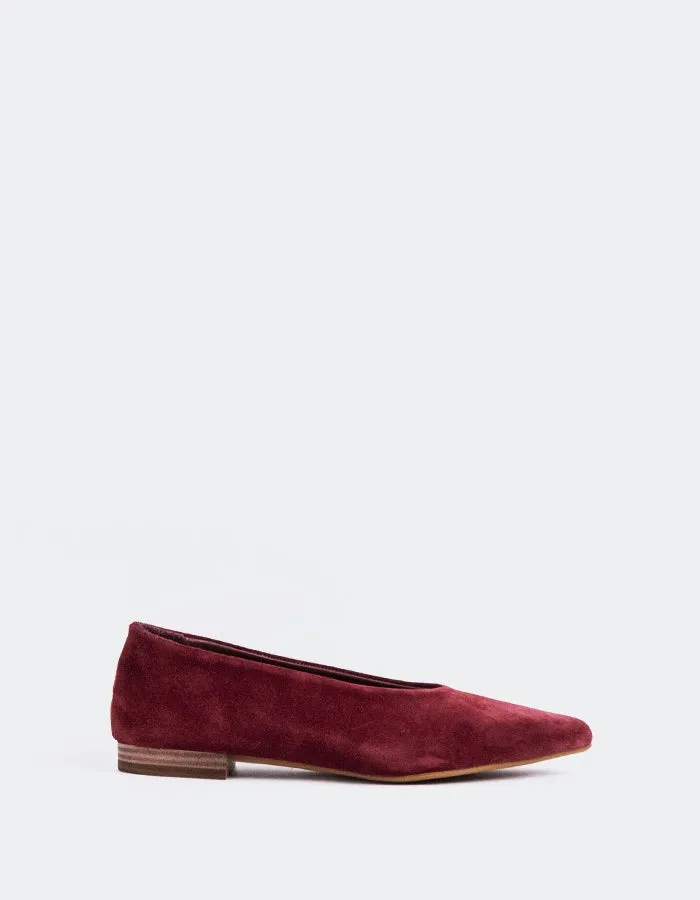 Thena Burgundy Suede sold by L'Intervalle