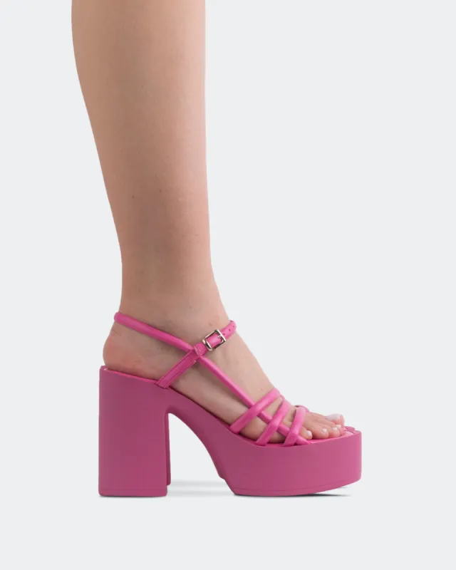 Minou Fucshia Leather sold by L'Intervalle