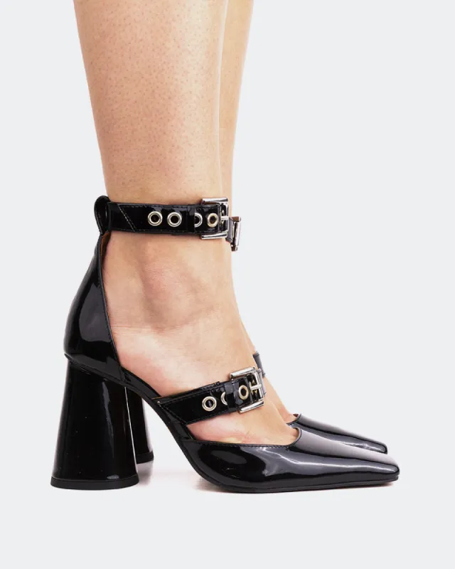 Roses Black Patent sold by L'Intervalle