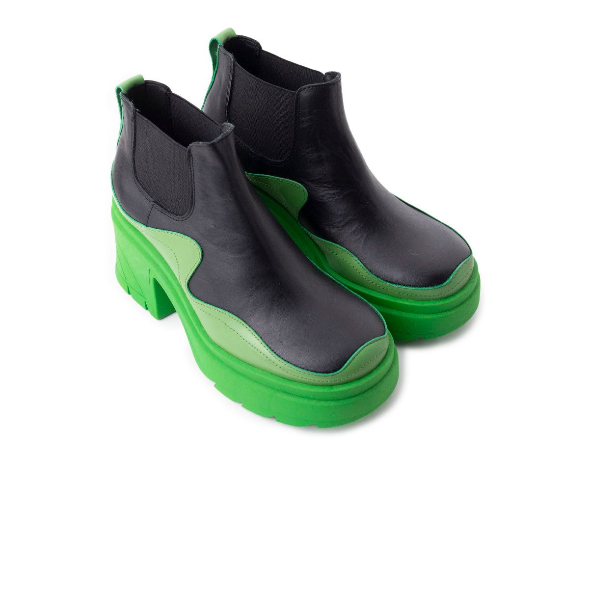 Sylvia Black/Green Leather sold by L'Intervalle product image thumbnail 2