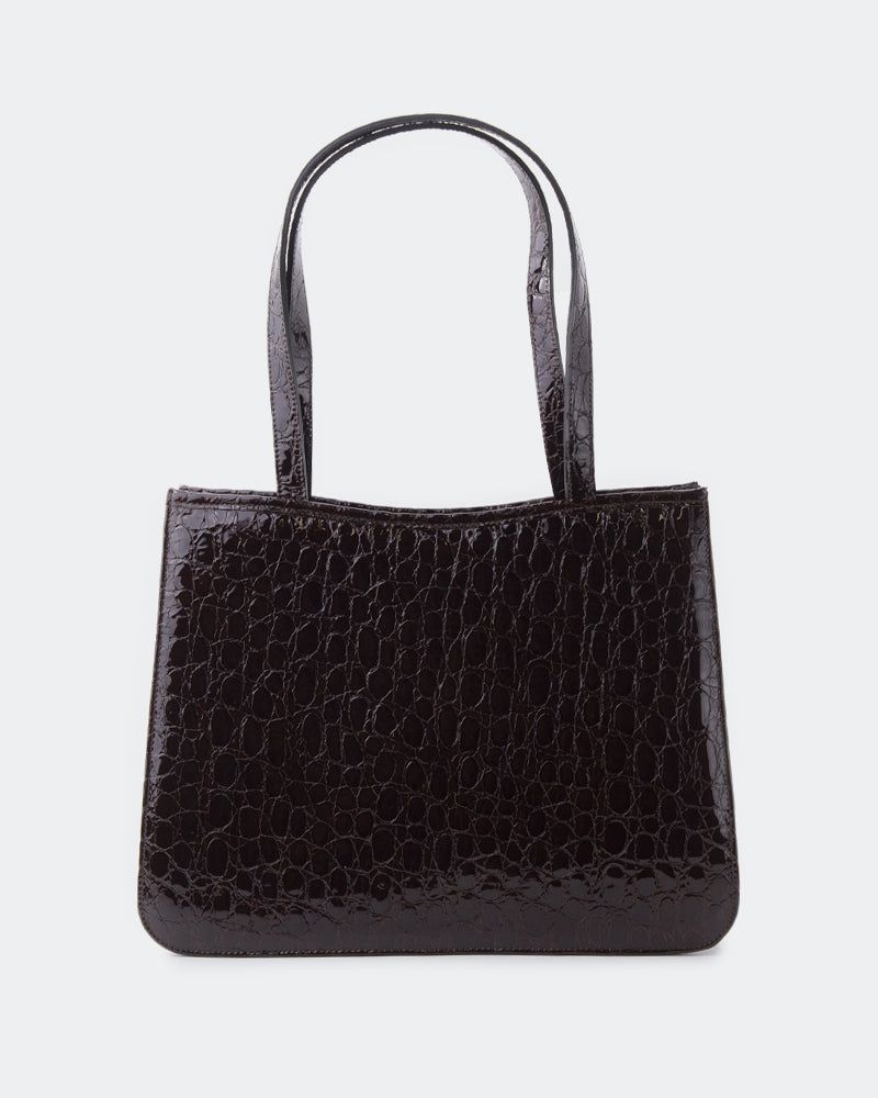 Bancel Dark Brown Croco sold by L'Intervalle