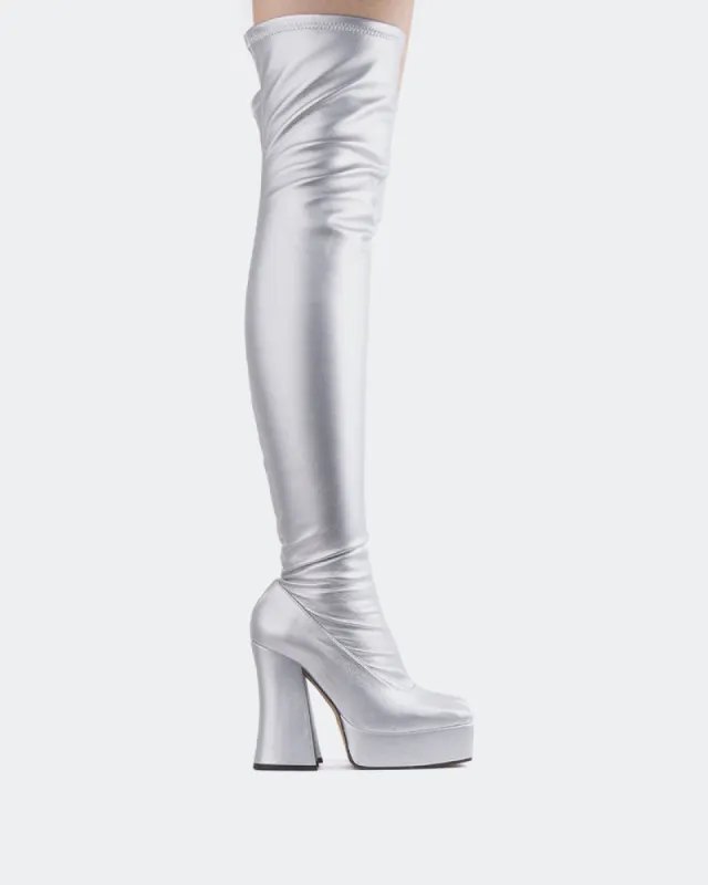 Mestra Silver Leather Stretch sold by L'Intervalle