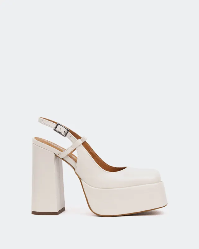 Cave, Off White Leather/Cuir Blanc Cassé sold by L'Intervalle