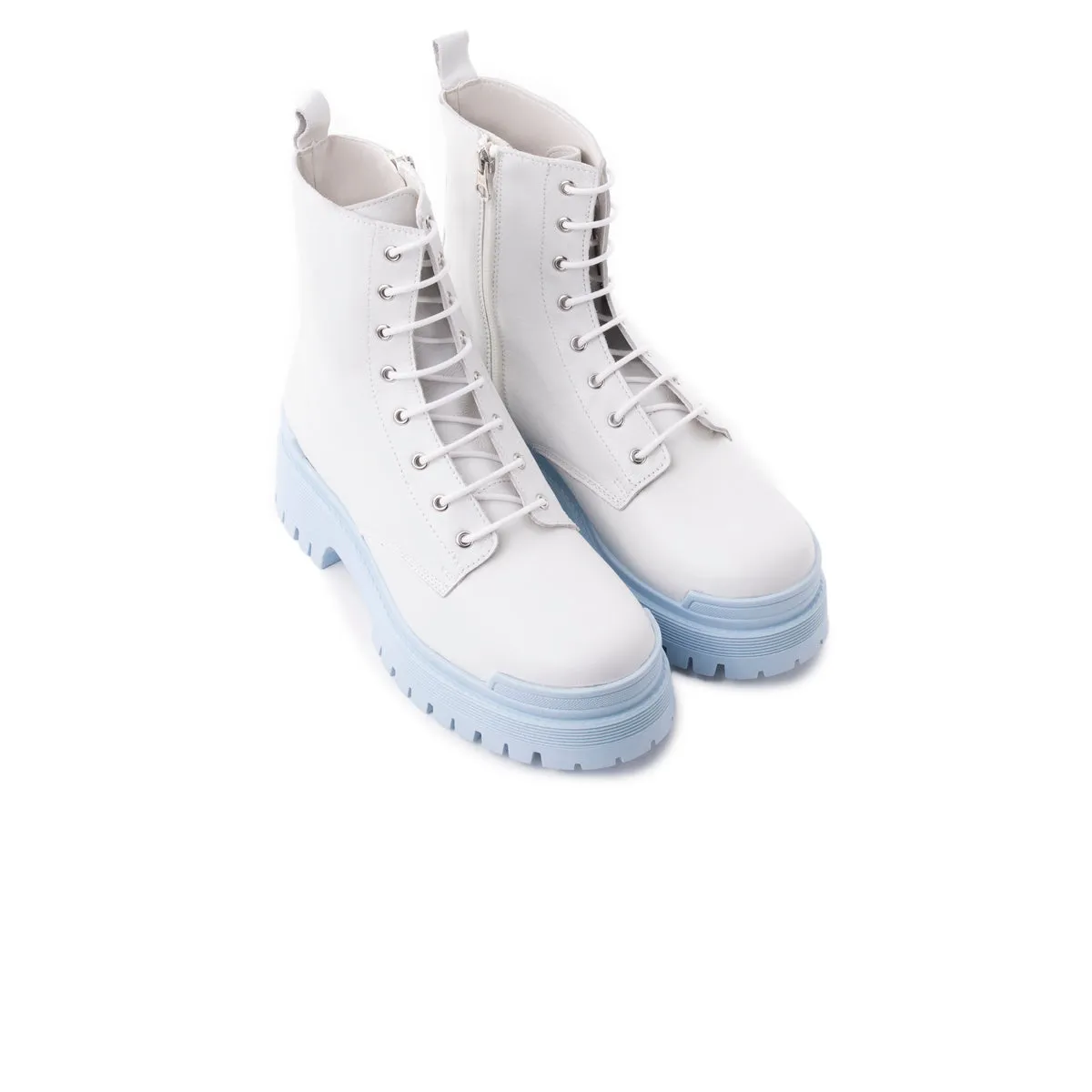 Langport White Leather/Blue Sole sold by L'Intervalle product image thumbnail 2