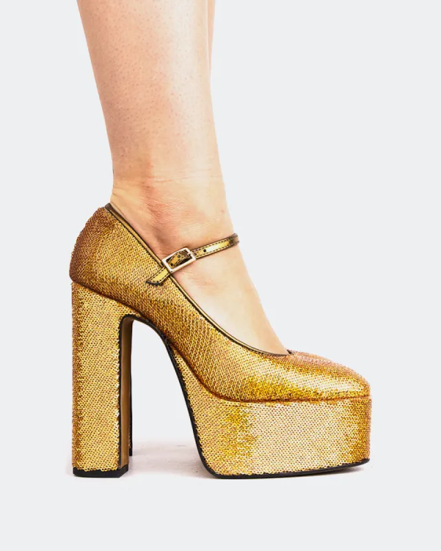 Ragazza Gold Sequins sold by L'Intervalle