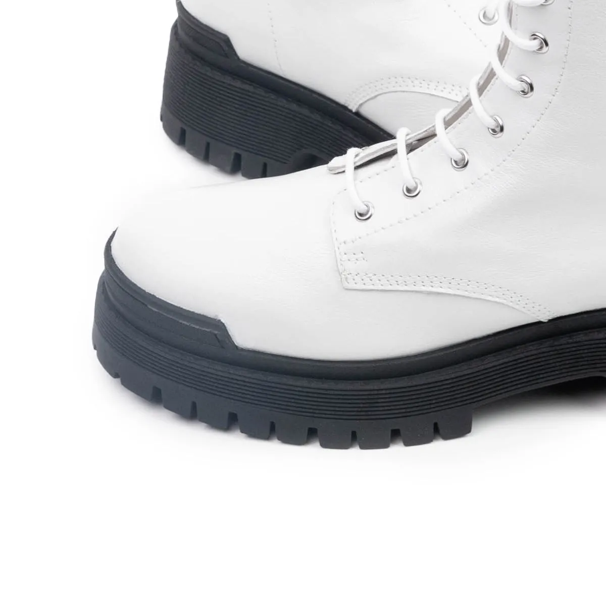 Langport White Leather/Black Sole sold by L'Intervalle product image thumbnail 3