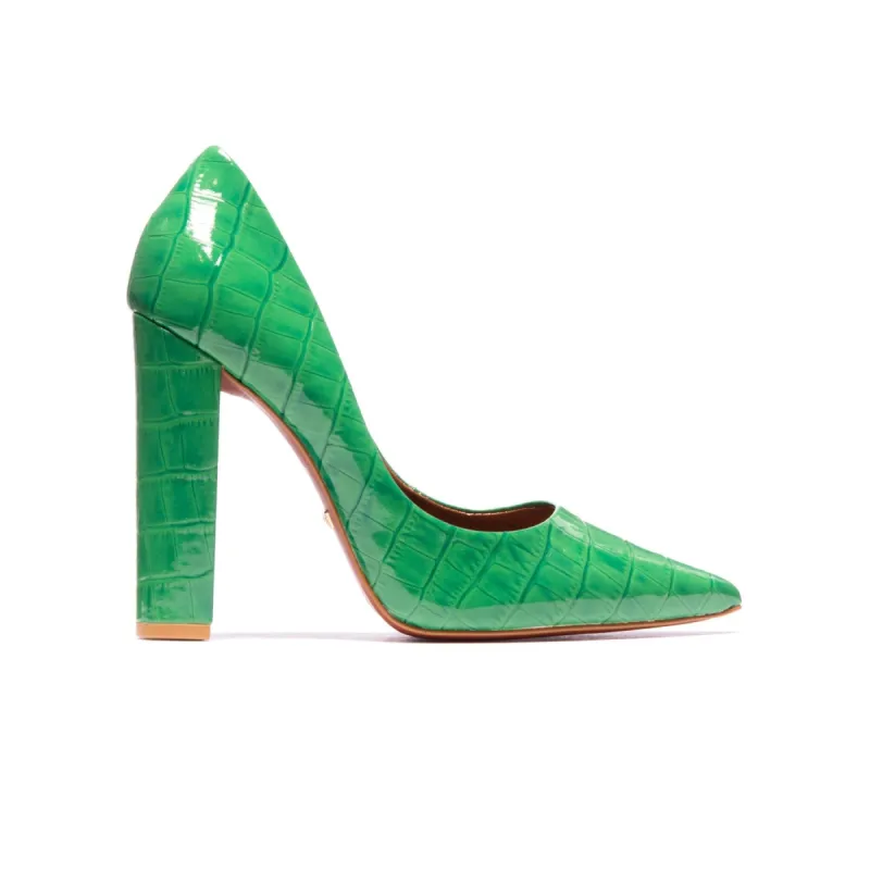 Antonella Green Patent Croco sold by L'Intervalle