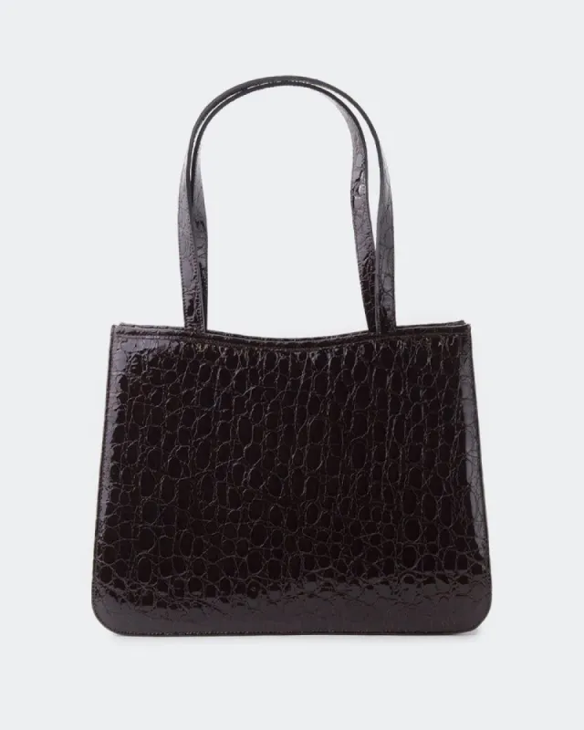 Bancel Dark Brown Croco sold by L'Intervalle