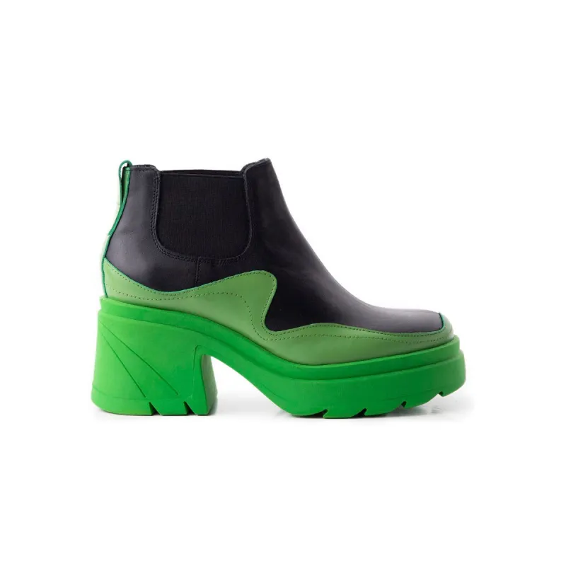 Sylvia Black/Green Leather sold by L'Intervalle
