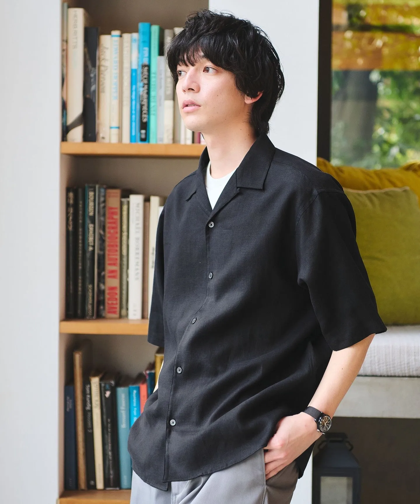 リネン ポプリン オープンカラー 半袖 シャツ sold by United Arrows product image thumbnail 2