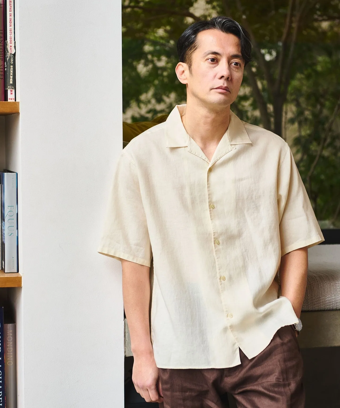 リネン ポプリン オープンカラー 半袖 シャツ sold by United Arrows product image thumbnail 5