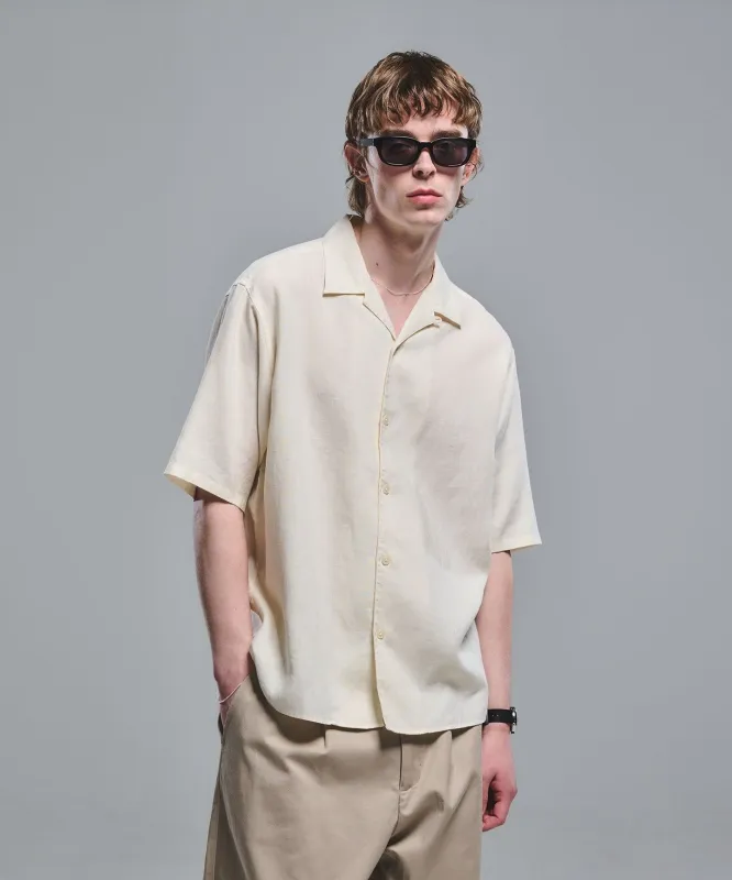 リネン ポプリン オープンカラー 半袖 シャツ made by United Arrows