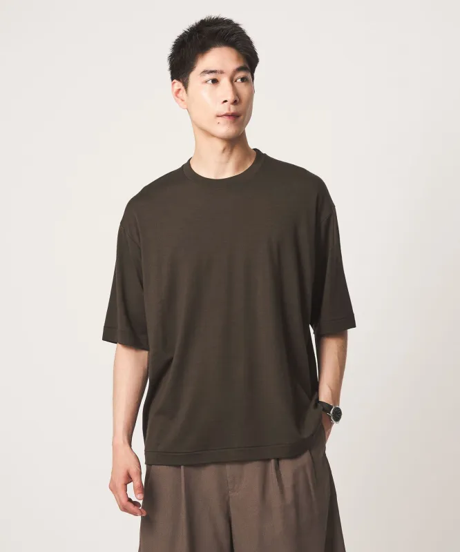 FINE BASIC ハシゴ Super100’s ウール 半袖 Tシャツ made by United Arrows
