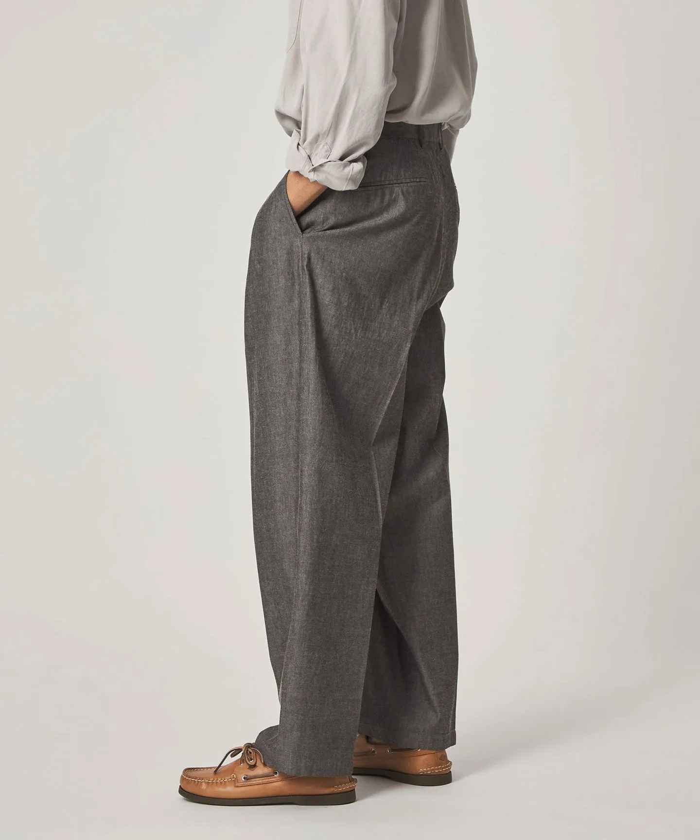 <Steven Alan> デニムシャンブレー イン ツープリーツ ドレス トラウザーズ sold by United Arrows product image thumbnail 5