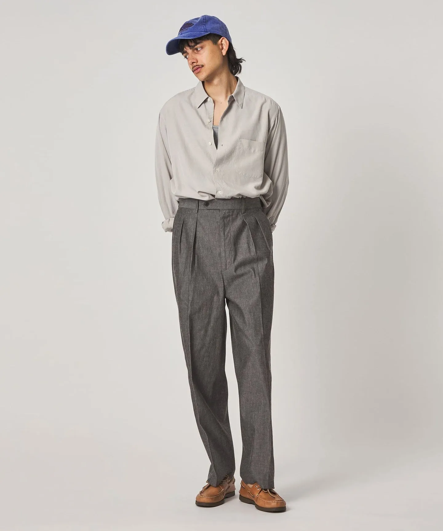 <Steven Alan> デニムシャンブレー イン ツープリーツ ドレス トラウザーズ sold by United Arrows product image thumbnail 3