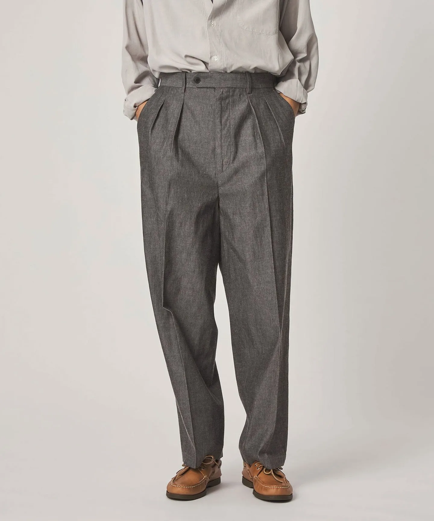 <Steven Alan> デニムシャンブレー イン ツープリーツ ドレス トラウザーズ sold by United Arrows product image thumbnail 4