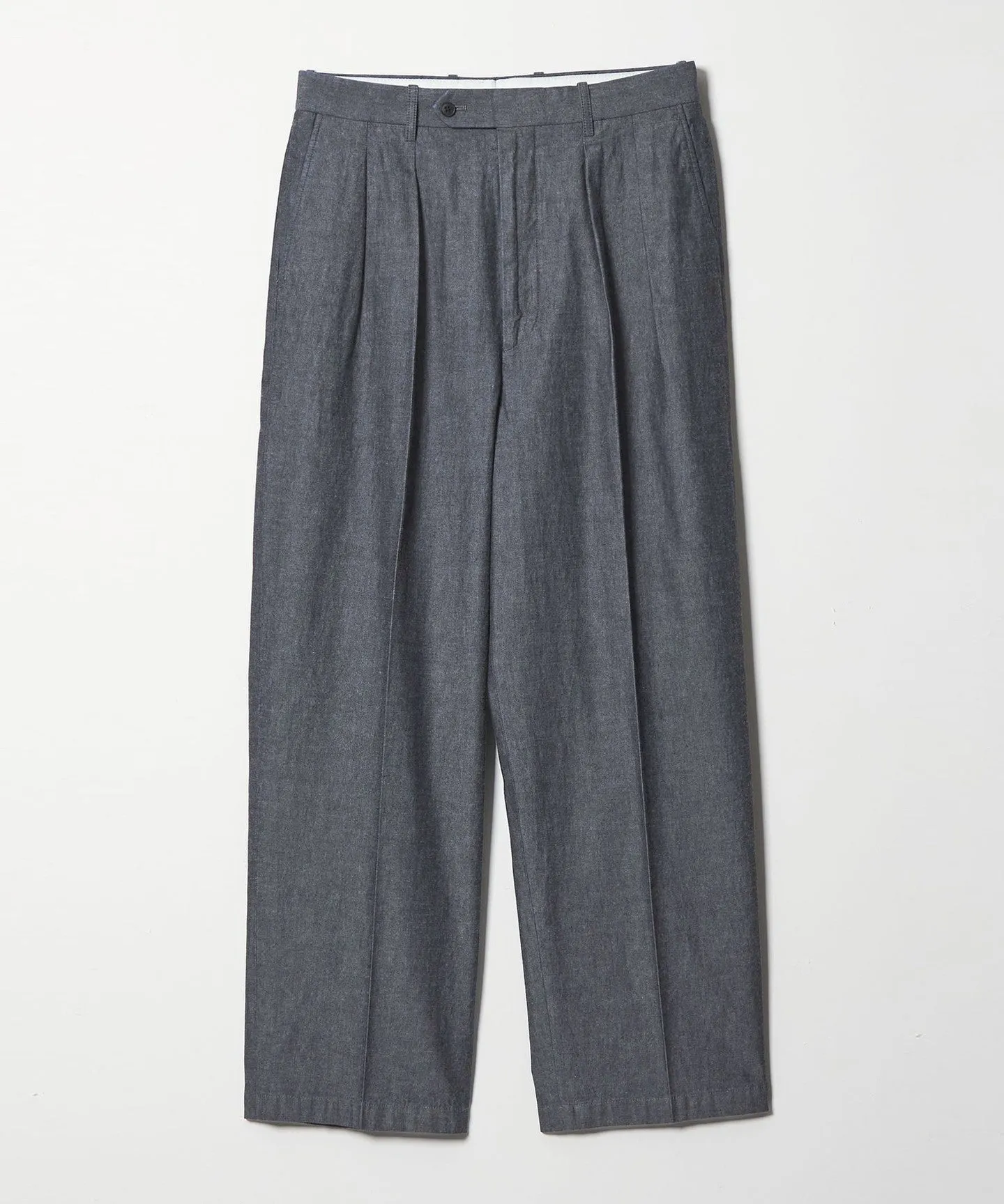 <Steven Alan> デニムシャンブレー イン ツープリーツ ドレス トラウザーズ sold by United Arrows