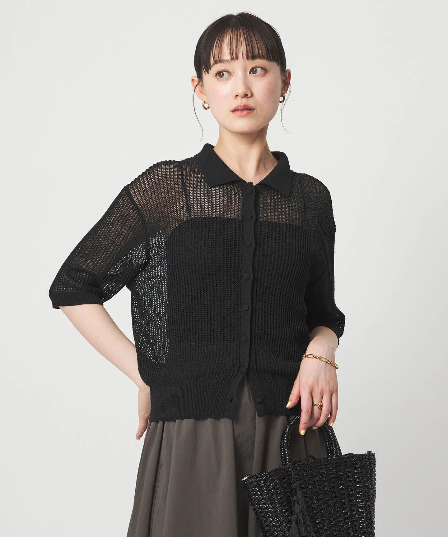 メッシュ ポロカーディガン ニット ウォッシャブル sold by United Arrows product image thumbnail 2