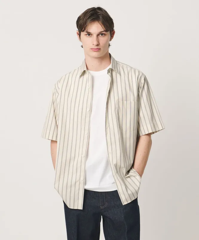 シルキーポプリン ワンピースレギュラーカラー ショートスリーブ シャツ made by United Arrows