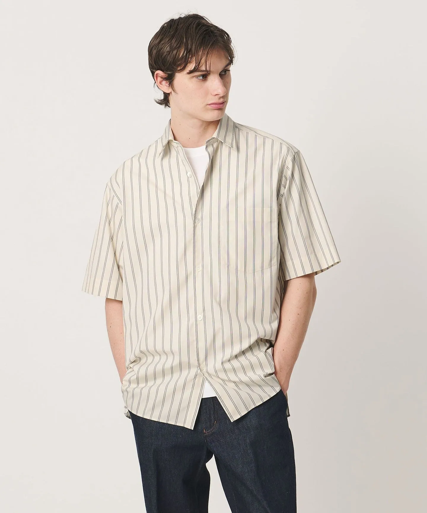 シルキーポプリン ワンピースレギュラーカラー ショートスリーブ シャツ sold by United Arrows product image thumbnail 5