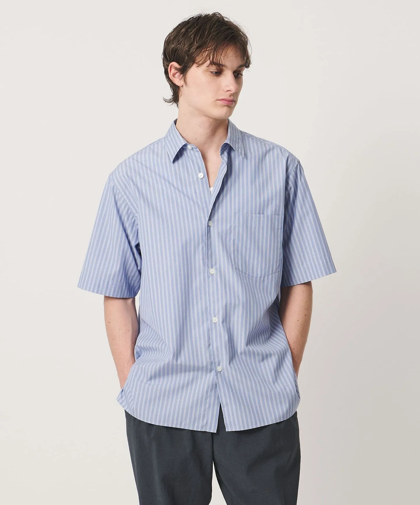 シルキーポプリン ワンピースレギュラーカラー ショートスリーブ シャツ sold by United Arrows product image thumbnail 3
