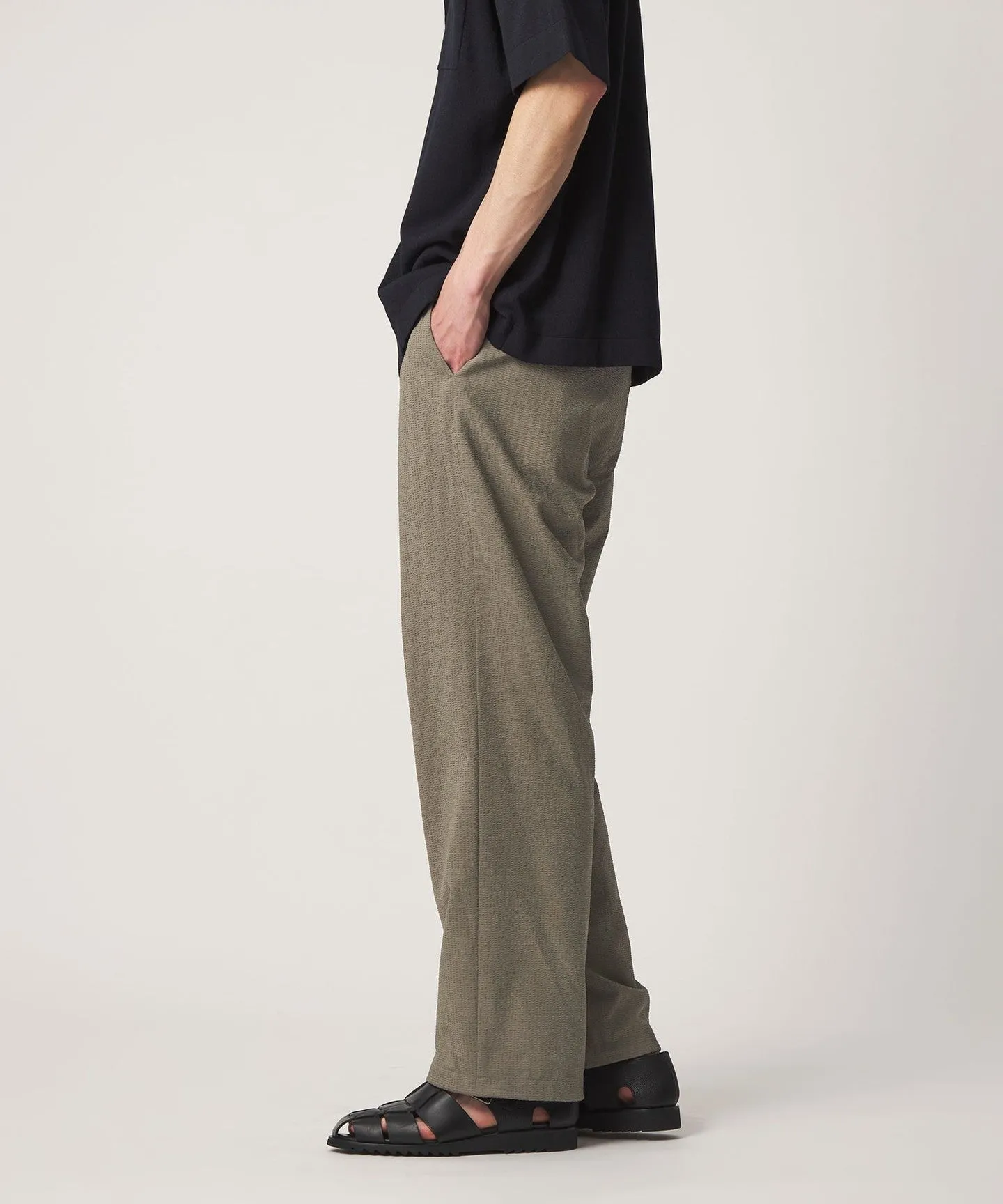 DotAir ドットエア サッカー ヘムコード 2プリーツ パンツ 吸水速乾 sold by United Arrows product image thumbnail 3