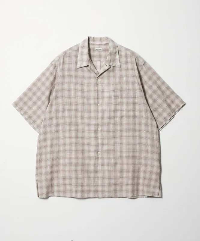 [Steven Alan] コットン/シルク オンブレーチェック オープンカラー シャツ BOX made by Steven Alan