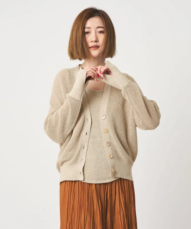 [conte]ソデスリット アゼ Vネックカーディガン made by United Arrows