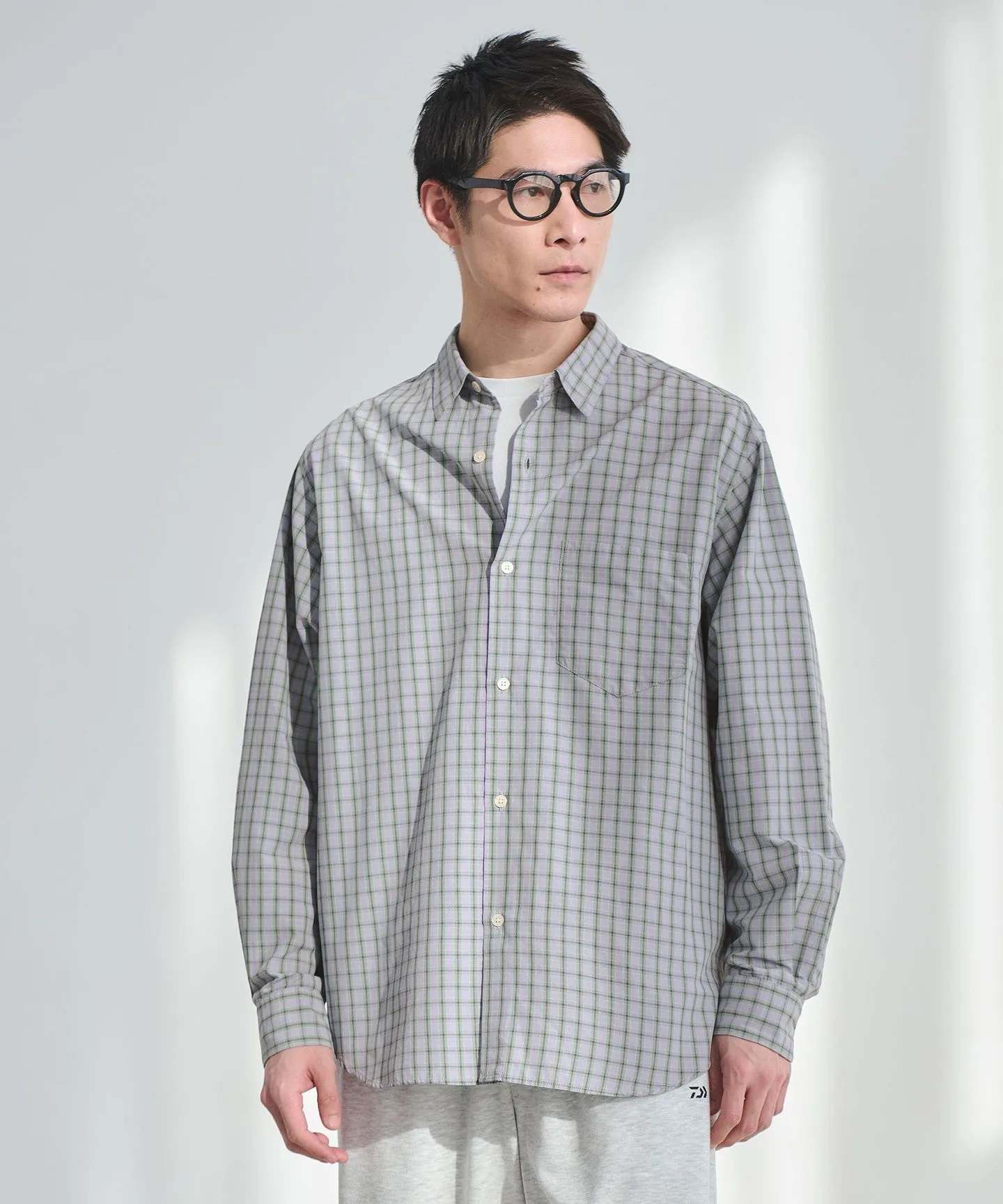 ナイロン コットン チェック ジャストルーズ 長袖 シャツ sold by United Arrows product image thumbnail 3