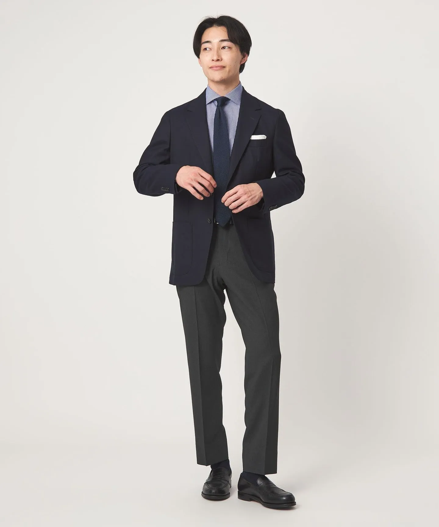 A+ COOL ポリエステル バーズアイ スタンダード アジャスター NP スラックス -ウォッシャブル・ストレッチ・接触冷感・吸水速乾- sold by United Arrows product image thumbnail 5